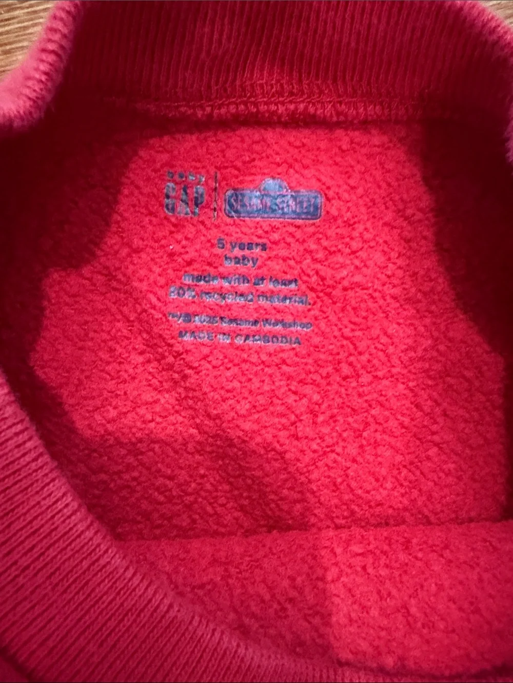 Gap Toddler Boys Elmo Baseball Sweatshirt 5T